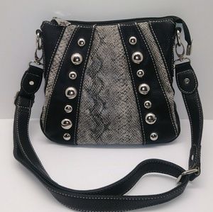 Montana West Black and Gray Snake Skin Crossbody